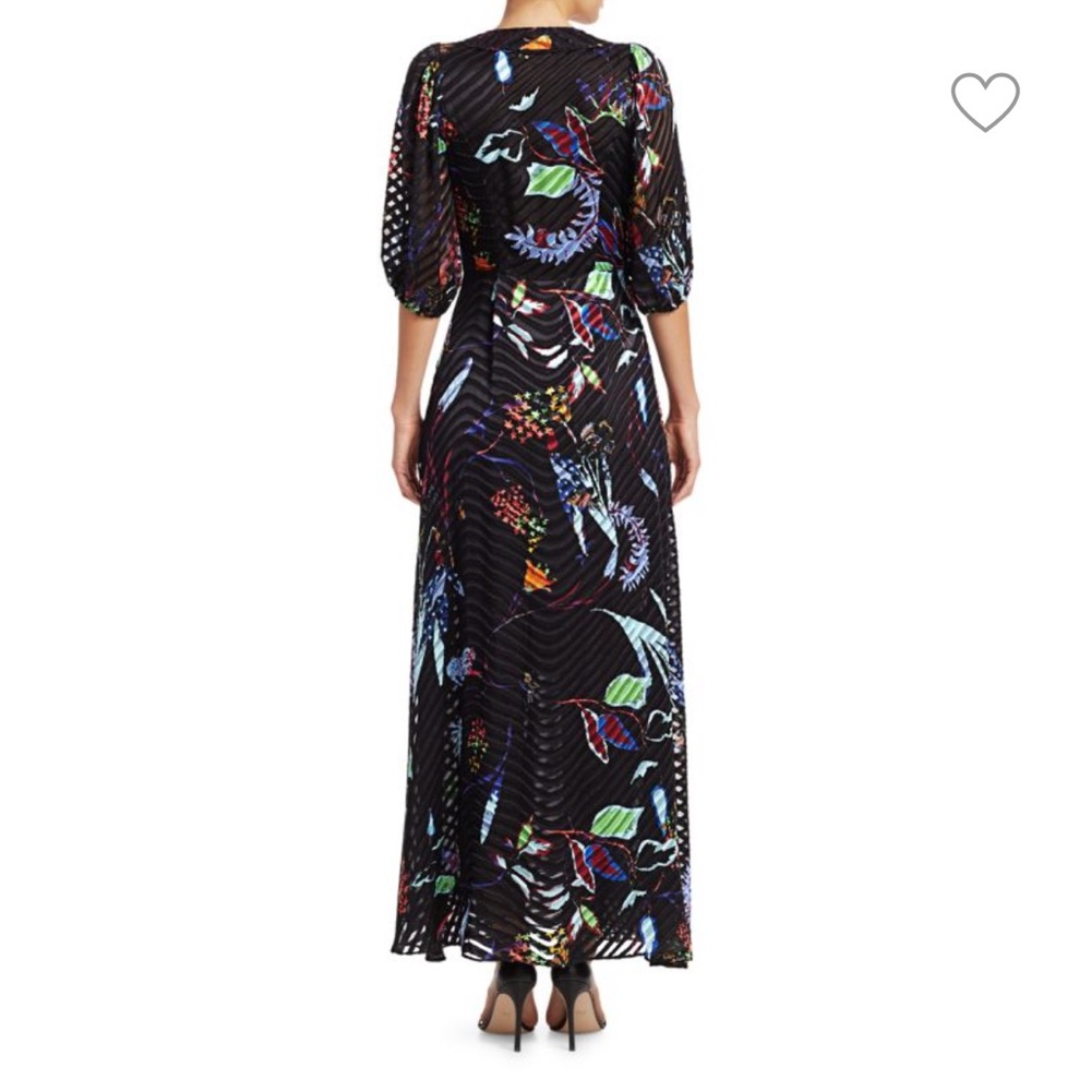 TANYA TAYLOR Ariela Burnout Striped Floral Stretch-Silk Maxi Dress WORN ONCE 4 - Picture 6 of 6
